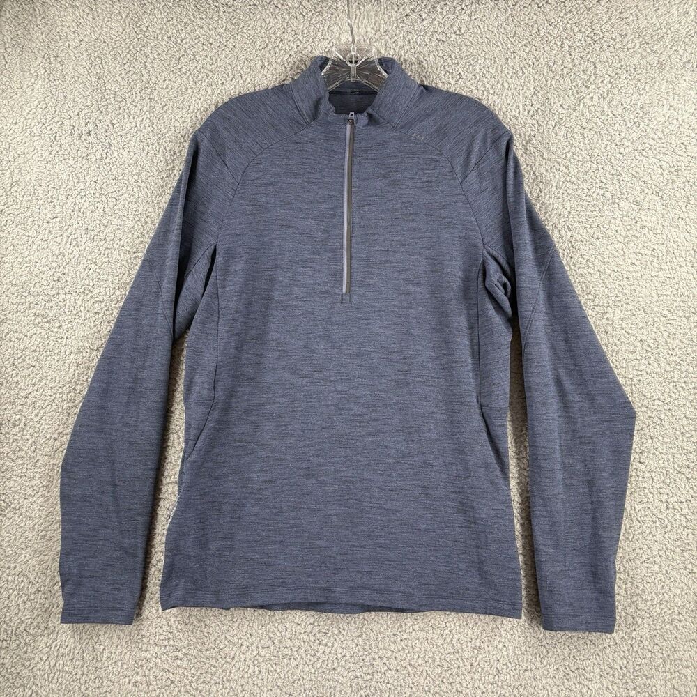 Lululemon Pullover Mens Medium M Blue Metal Vent Tech Half Zip Running Training